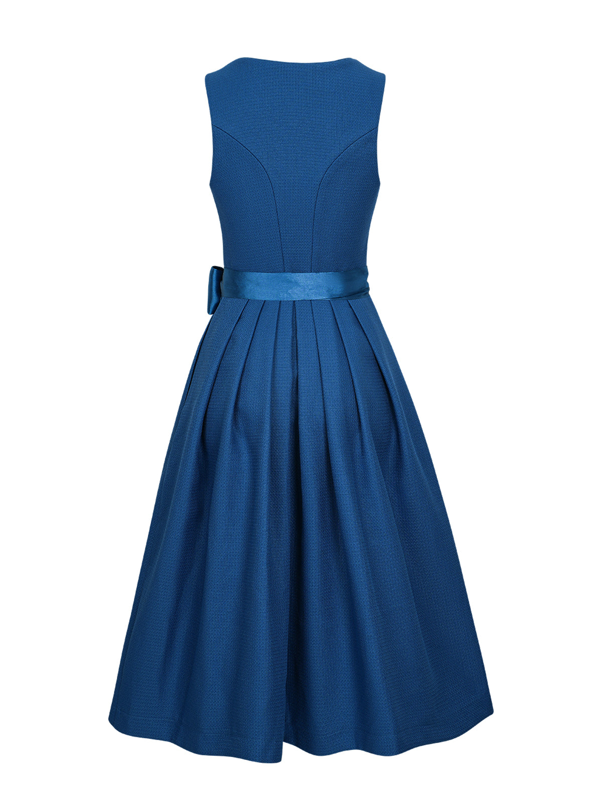 Blau Herz-Ausschnitt Einfarbig Dirndl Camille